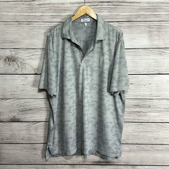 Peter Millar Summer Comfort Gray Camo Sunset Ridge Country Club Golf Polo XL